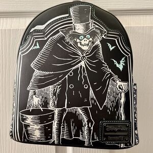 Disney Parks Loungefly Haunted Mansion Backpack Hatbox Ghost Glow In The Dark